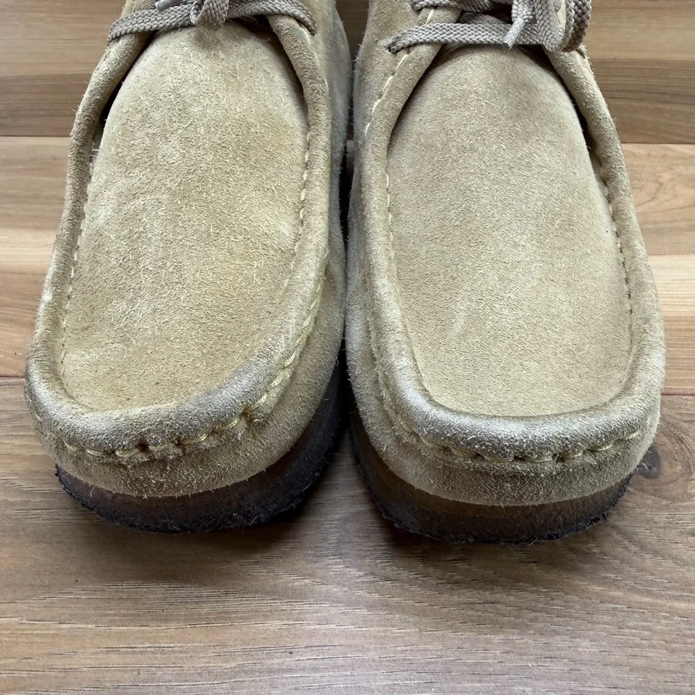Cole Haan Wallabee Boots Mens 7.5 Beige Suede Lace Up Crepe Sole‎